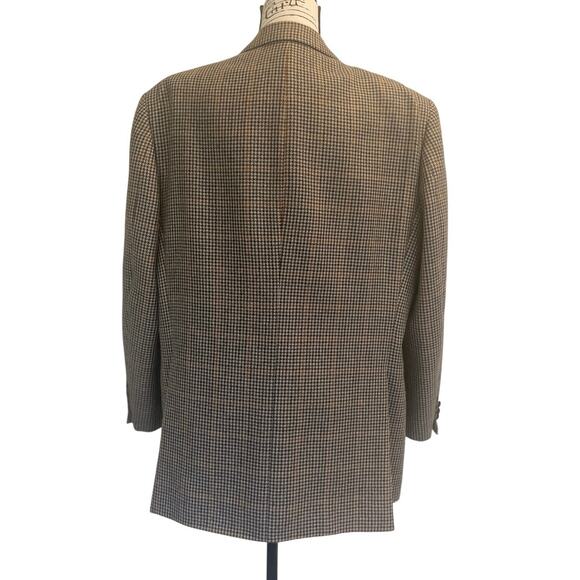 VTG 90’s EDUARD PELGER HOUNDSTOOTH BLAZER VIRGIN WOOL SZ XL LEATHER BUTTONSONS - Picture 3 of 16